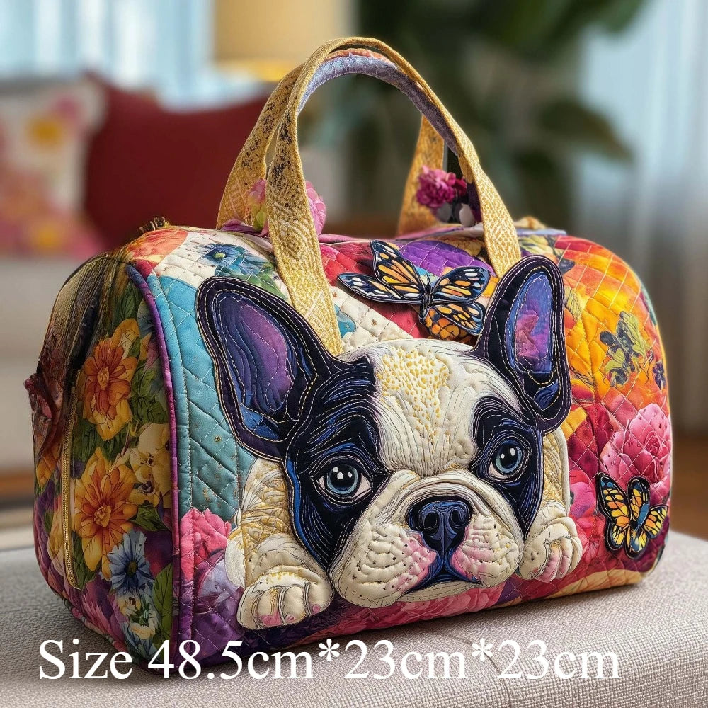 3D Print Quilted Dog Travel Bags Artistic Pet Dog Lovers Durable Weekend Gym Yoga Unique Dachshund Corgi French Bulldog Design