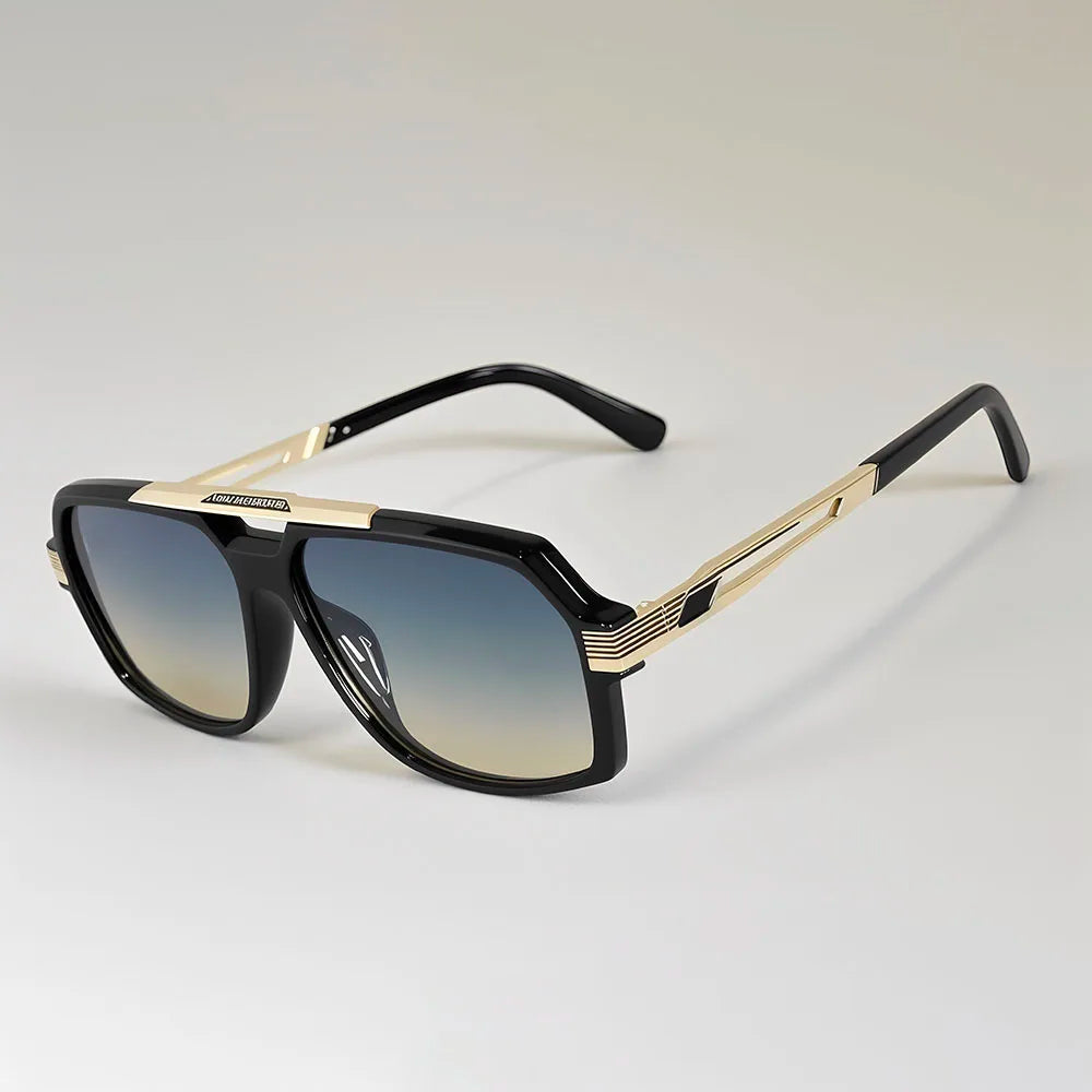 Square Metal Frame Sunglasses With UV400 Protection