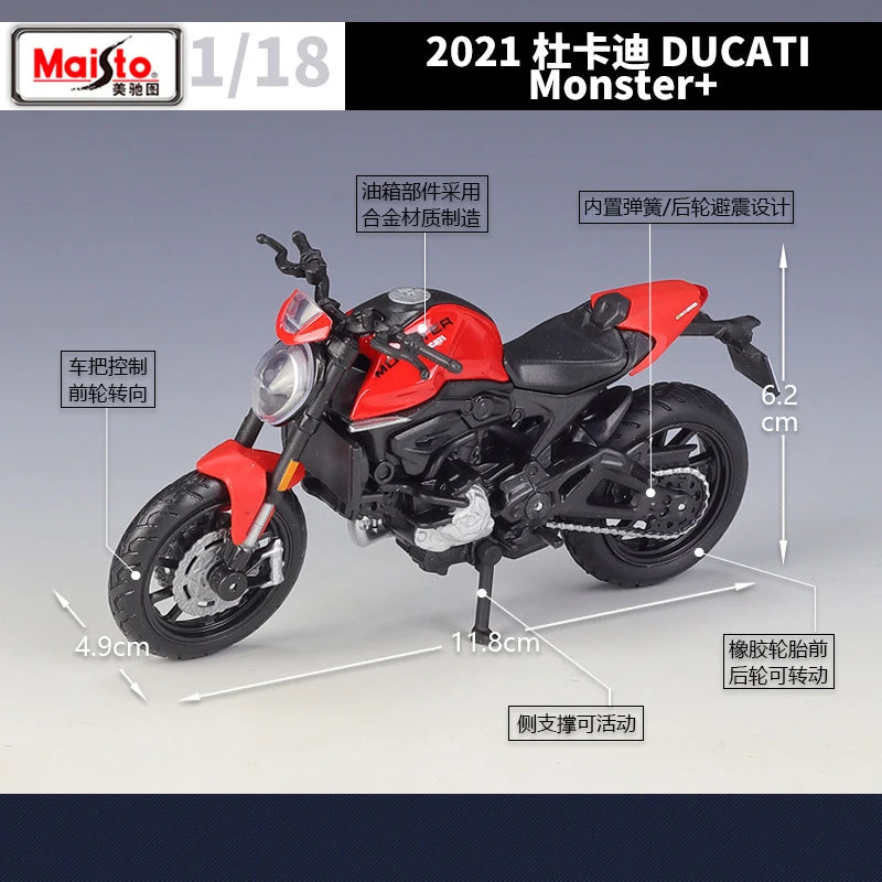 1 18 Scale Ducati Monster 2021 Diecast Motorcycle Model