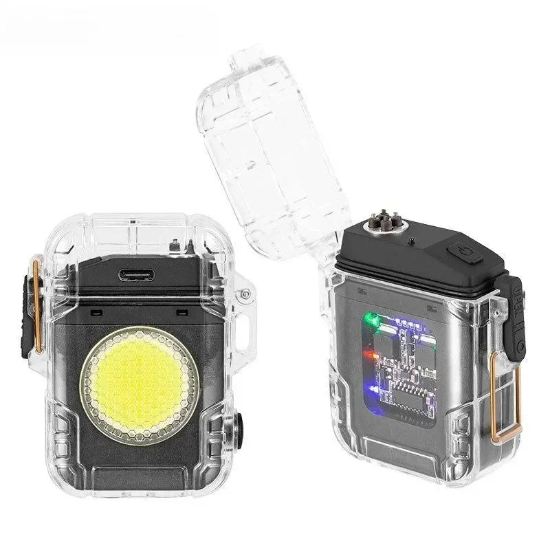 Anti-stress Windproof Waterproof Arc USB Fast Charging Lighter Endurance Outdoor Sports Exclusive LED Display Lighter