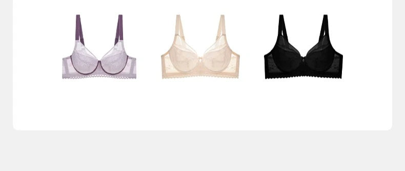 Womens Lace Thin Cup Push Up Underwire Bra