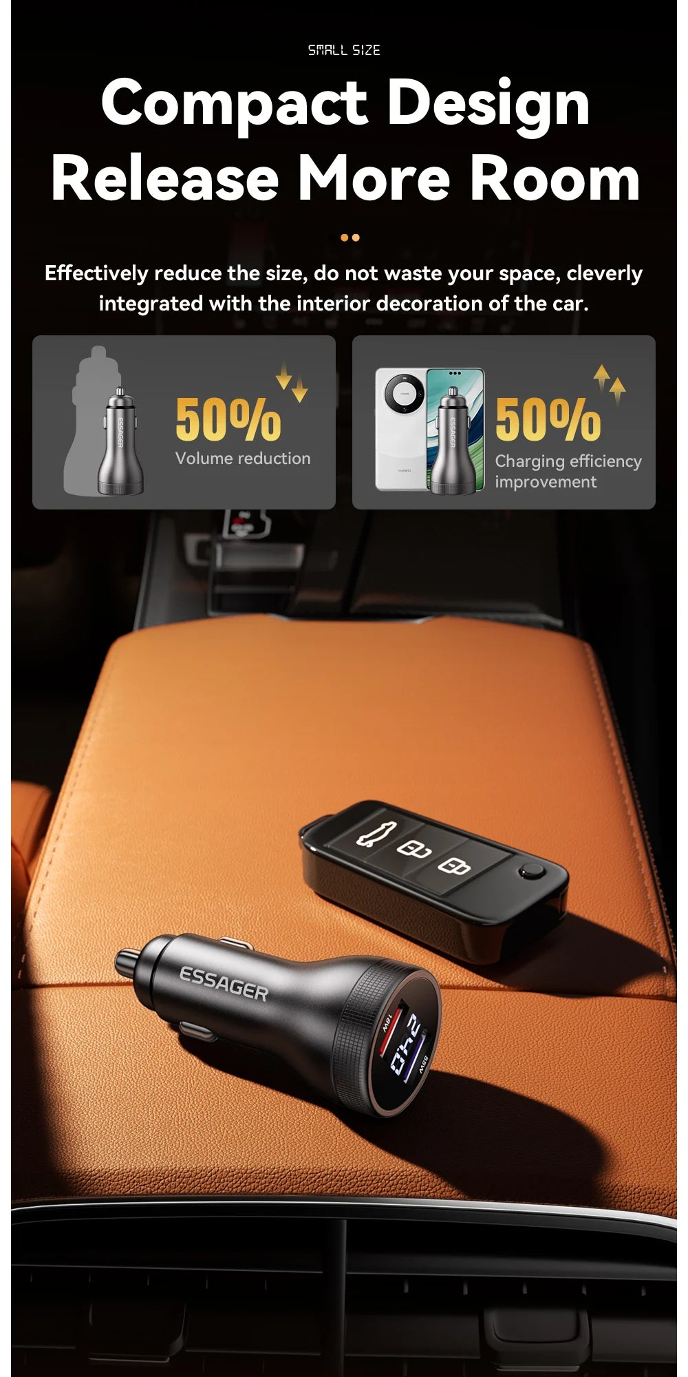 73W USB C Car Charger PD 3.0 QC 4.0 Fast Charging Dual Port Type C + USB Adapter