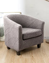 Tub Club Armchair Covers Leaves Jacquard Bar Chair Cover Solid Color Relax Single Sofa Slipcovers with Seat Cushion Cover Home