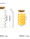 1/2pcs Beverage Glasses With Straws Glass Cups clear Ripple Drinking Glasses for Juice Beer Wine Champagne Cocktail 350/500ml