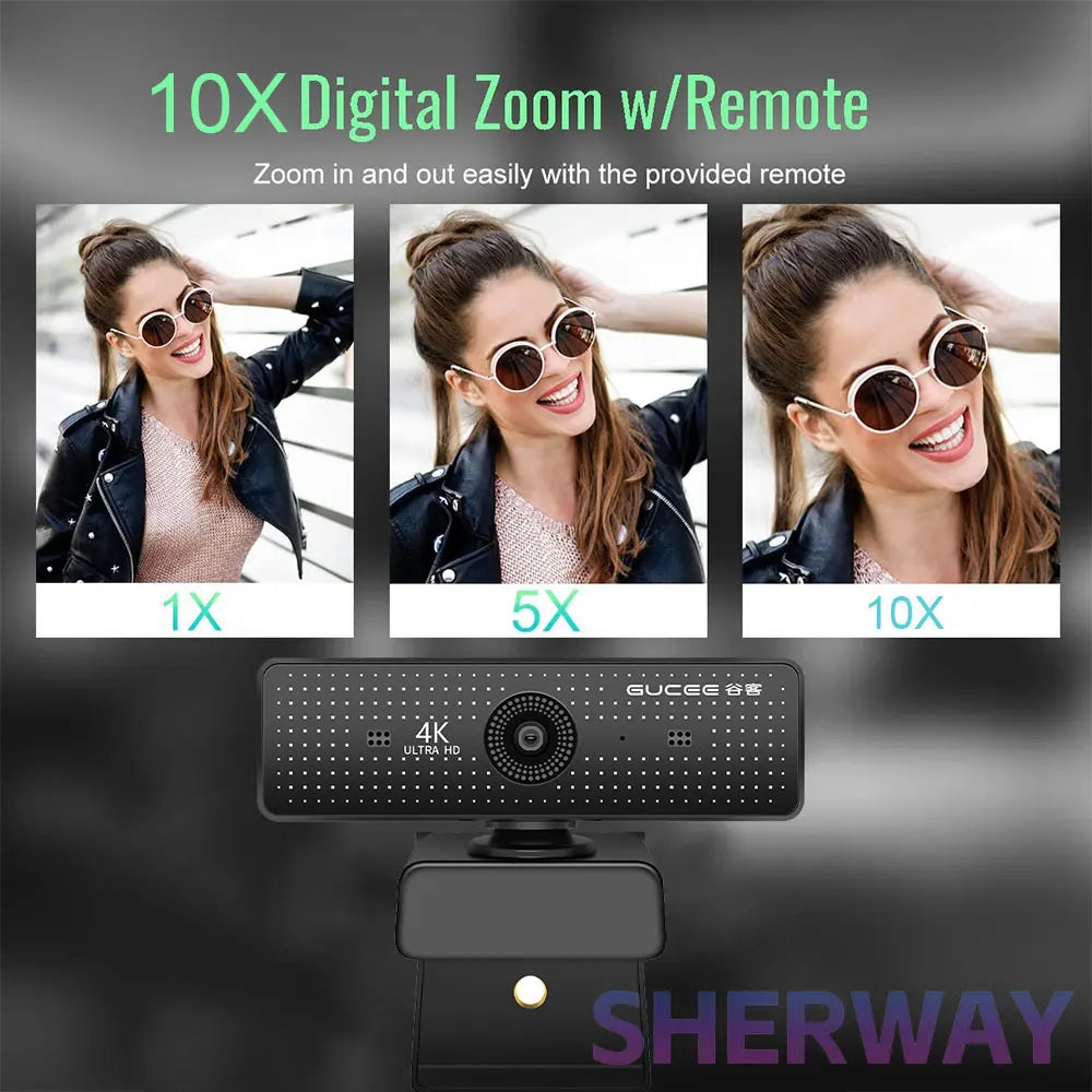 4K Webcam for PC UHD Autofocus Streaming Web Cam with Mics Plug and Play USB Computer Video Camera for Online Teaching/Meeting