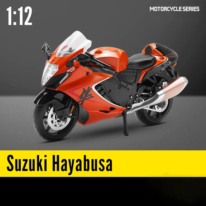 Diecast Suzuki Hayabusa GSX1300R Racing Motorcycle Model 1 to 12 Scale