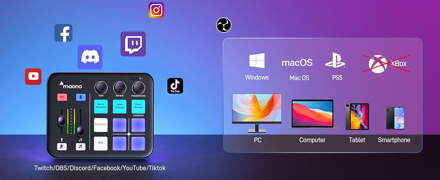 G1 NEO interfaz de audio Audio Mixer g1,Custom Sound Effects,XLR Audio Interface,for Gaming Voice,Podcast