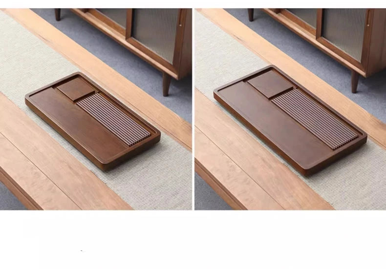Tea Tray Household Solid Wood Tea Brewing Table Light Luxury High-End Tea Tray Kung Fu Tea Set Office Desk Wooden Tray