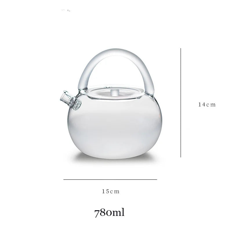 780ml Japanese Style Glass Teapot With Filter Cloud and Mist Tea Pot Can be Electric Pottery Stove Kettle Brewing Tea Set