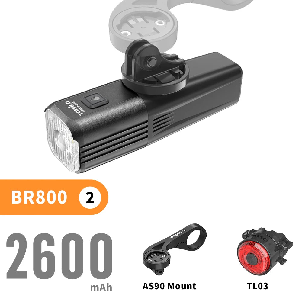 BR800 Bike Light with Tail Light USB Rechargeable LED MTB Front Lamp Headlight Aluminum Flashlight Bicycle Light