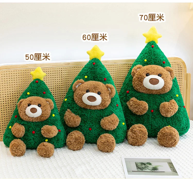 Cute Christmas Bear Plush Stuffed Doll Pillow Toy