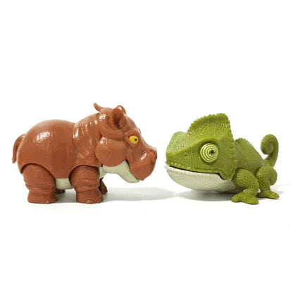 Finger Figure Toy Animal Hippo Elephant Chameleon Model Biting Hand Tricky Jurassic Dinosaur Fidget Dino Park for Children Gift