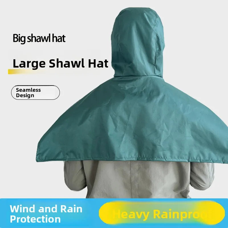 Waterproof Cycling Rain Poncho with Drawstring Hood for Outdoor Work