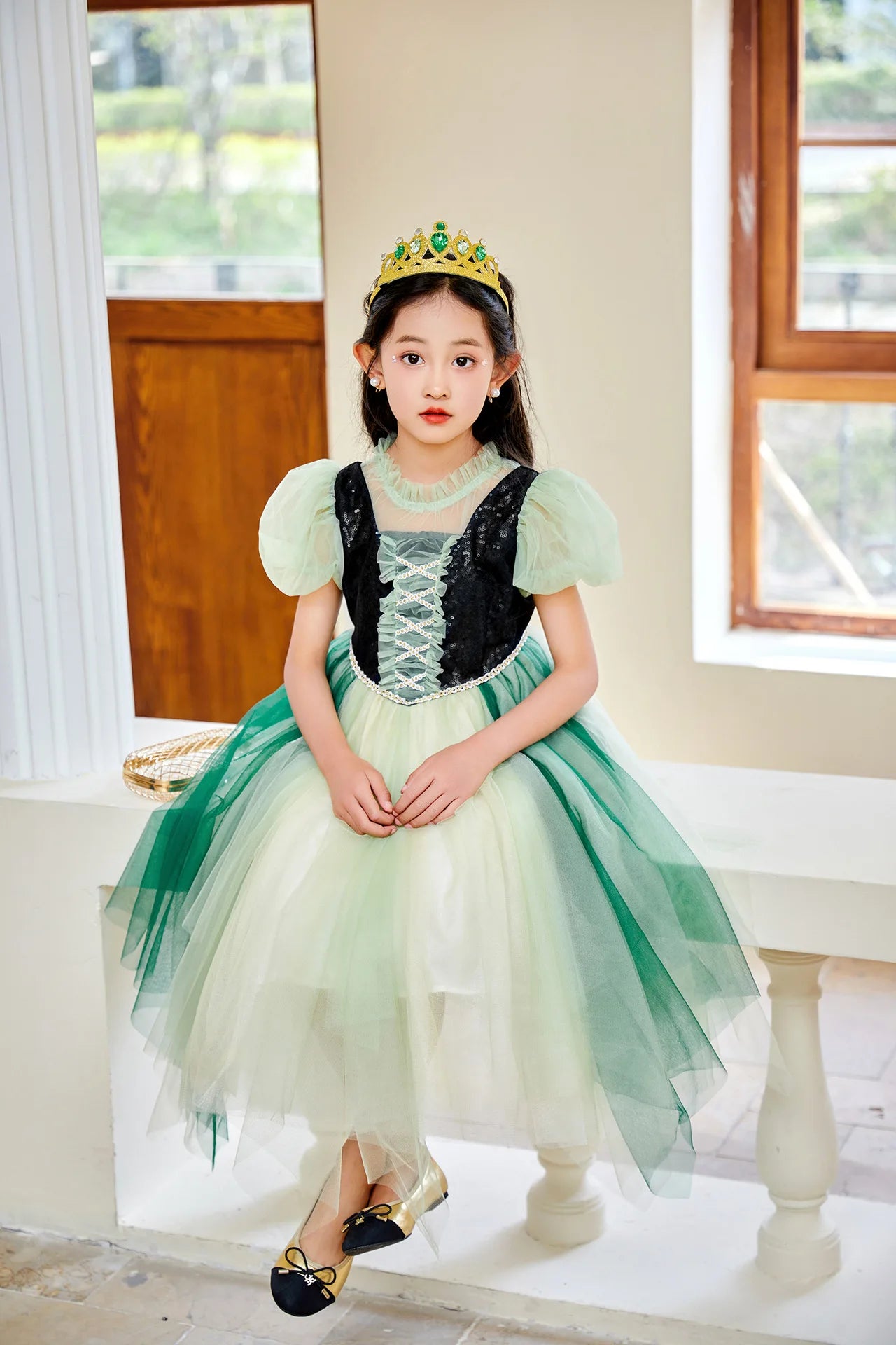 Summer New High-Quality Princess Dress - Girls Asymmetrical Tulle Skirt for Birthday & Children‘s Day