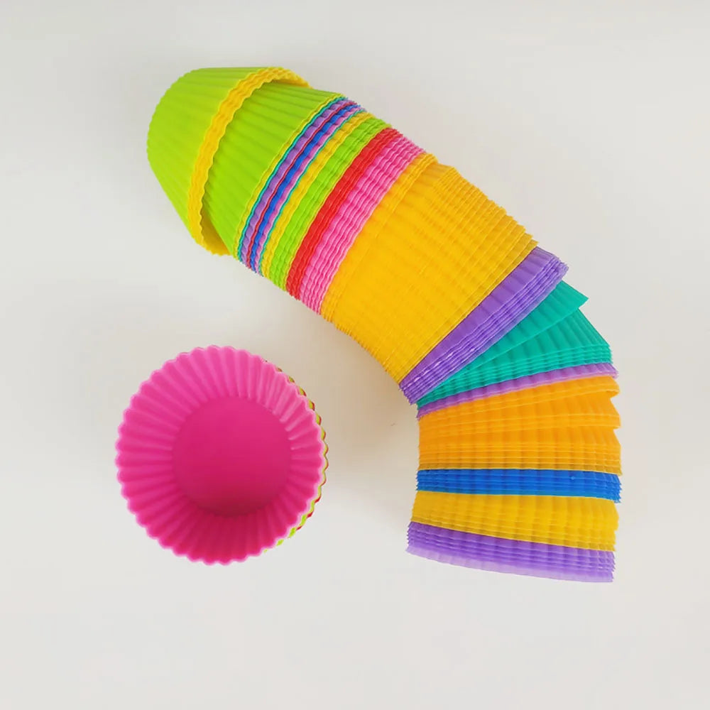 7cm Silicone Cake Mold Muffin Cup Cake Cups Bakeware Kitchen Gadgets Pudding Silicone Molds For Pastry DIY Tools Reusable