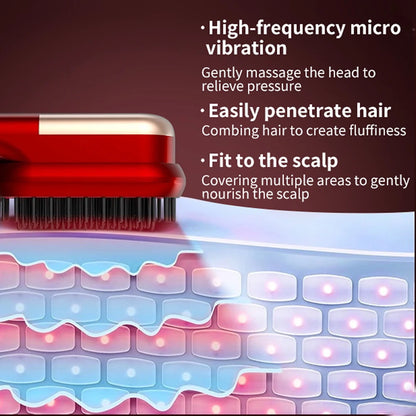 Wireless Straight Hair Comb Multi Functional Electric Head Massage Comb with Vibration Massage Function Hair Straightener