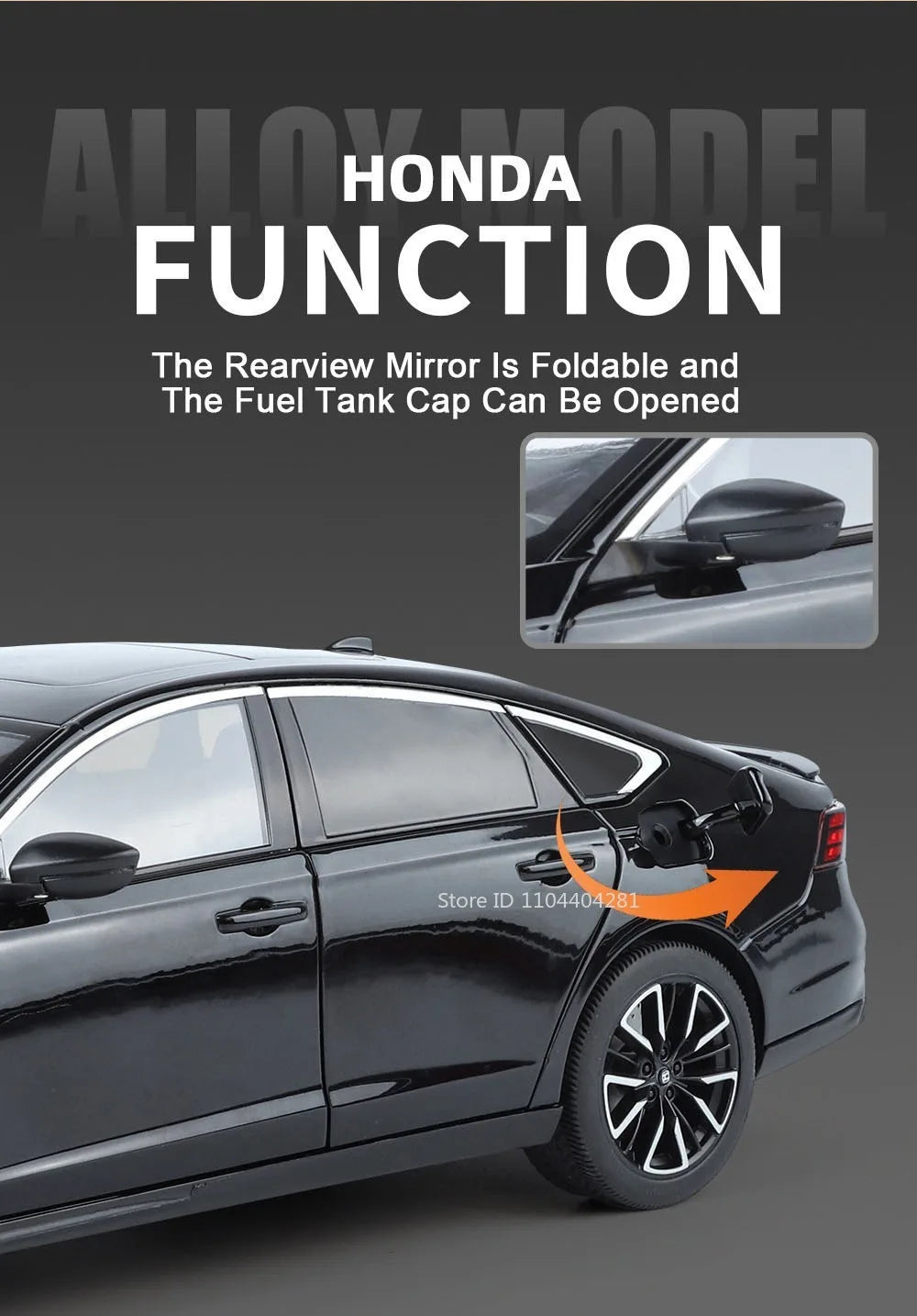 1:18 X5M Honda Accord Car Toys Alloy Diecast Models Shock Absorption Doors Opened Front Wheel Steering Vehices Desktop Ornament
