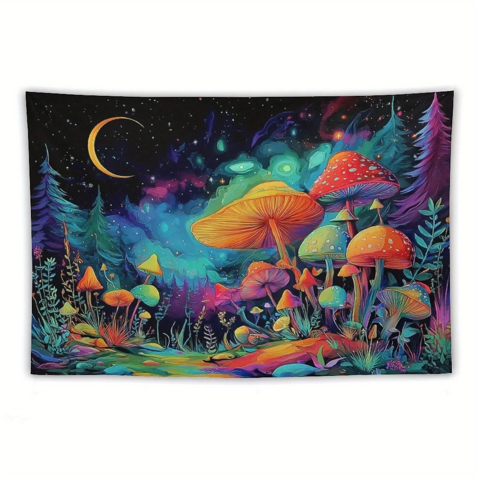Mushroom Tapestry Hippie-Style Bedroom Tapestry Charming Aesthetic Wall Feature Decorative Backdrop