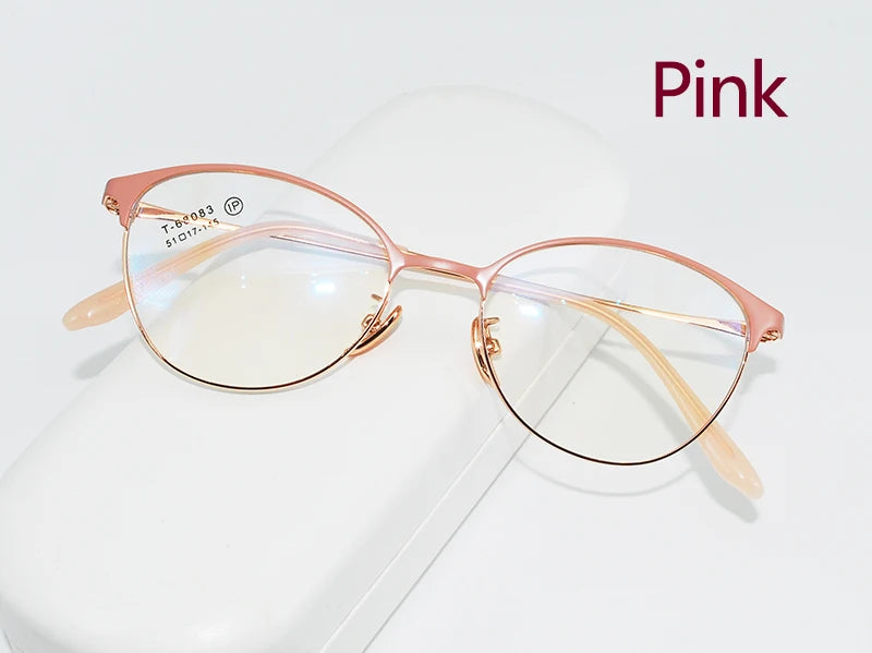 Retro Cat Eye Butterfly Eyewear Ultra Light Alloy Spectacle Optical Prescription Glasses Frames