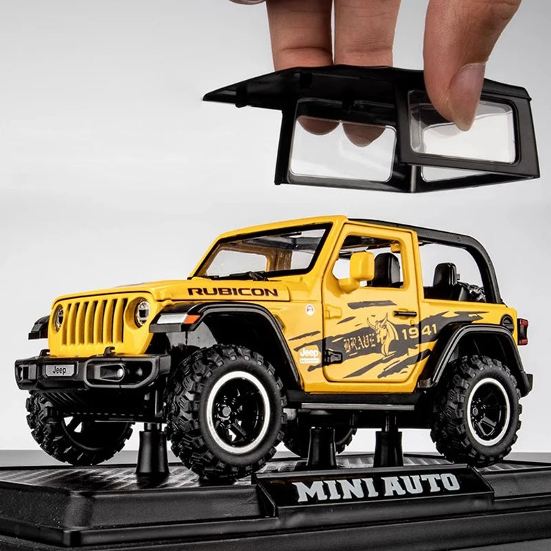 1:32 Jeep Wrangler Rubicon Alloy Off Road Diecast Model Hight Simulation Sound Light  Toy Collect Hobby Model Ornaments Gift