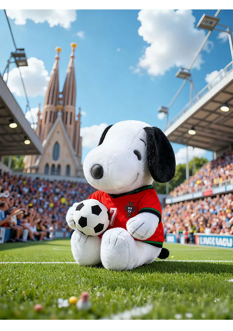Kawaii Stuffed Doll Snoopy Football Plush Toy Cute Anime Character Stuffed Animal for Kids Birthday Gift and Cartoon Collection