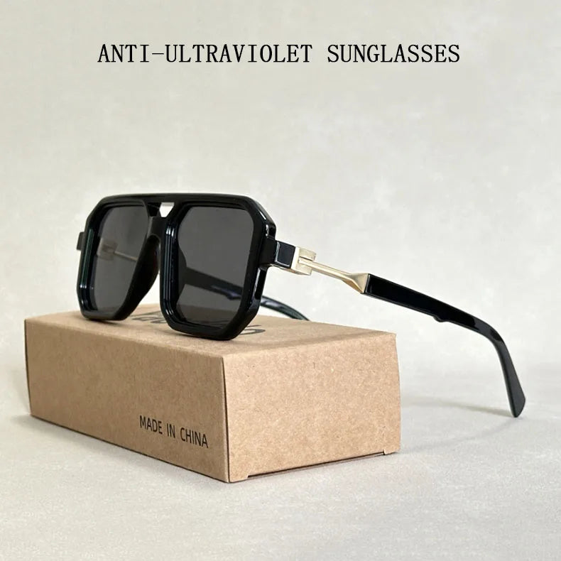 Vintage Square Sunglasses With UV400 Protection
