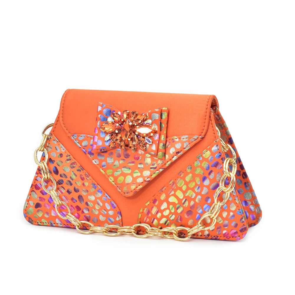 Design Women Shoes and Bags To Match Set Nigeria Party Crystal Butterfly-knot Women Pumps African Matching Shoes and Bags