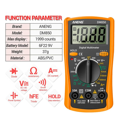 1999 Counts Digital Multimeter Electric Professional Automatic AC/DC Voltage Tester Current Ohm Ammeter Detector Tools