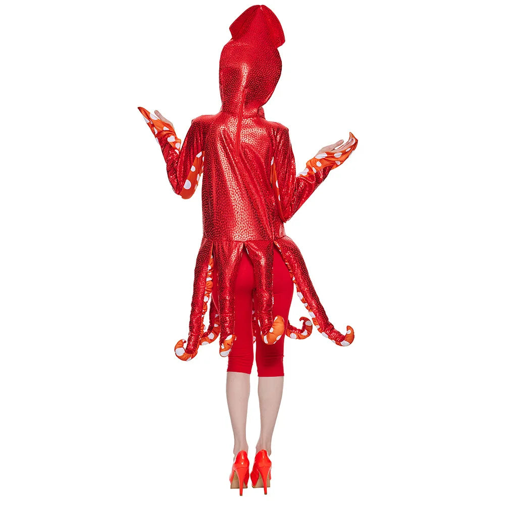 Spot New Halloween Squid Cos Costume Mar Life Party Jumpsuit Funny Costumes