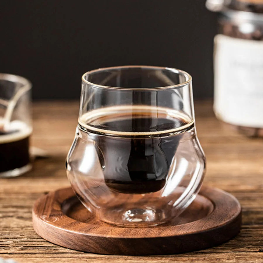 120/130ml Double-layer Glass Cup Hanging Ear Espresso Coffee Cup Anti-scalding Milk Party Brandy Wine Teacup Clear Mug