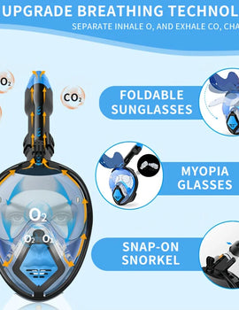 Snorkeling Mask For High-definition Anti Fog Foldable Swimming Fully Dry Myopia Diving Goggles