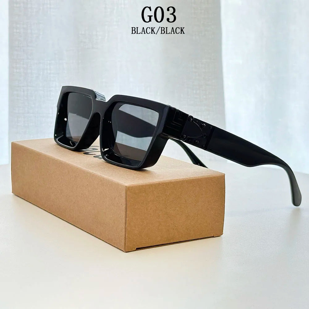 Retro Square Frame Sunglasses With UV400 Protection
