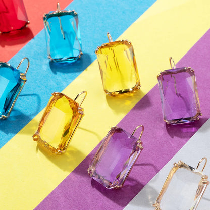 Transparent Resin Pendant Hanging Earring For Women Bohemia Trendy Geometric Square Acrylic Drop Dangle Earrings