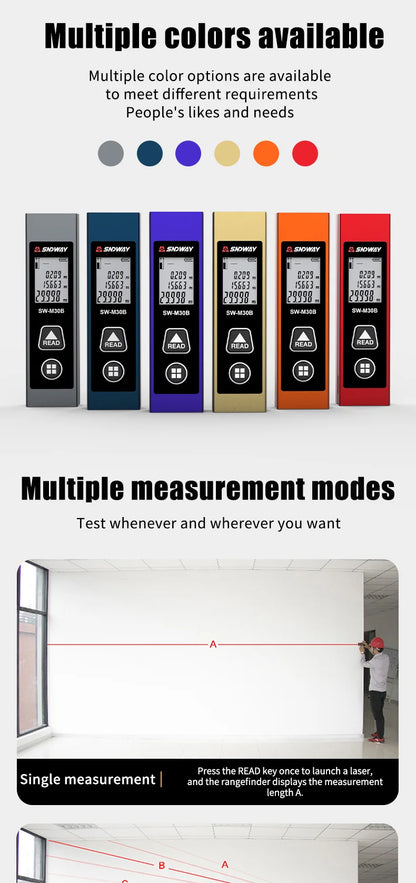 Mini Smart Laser Rangefinder Intelligent 30M Digital Laser Rangefinde Usb Charging Rechargeable Handheld Distance Meter