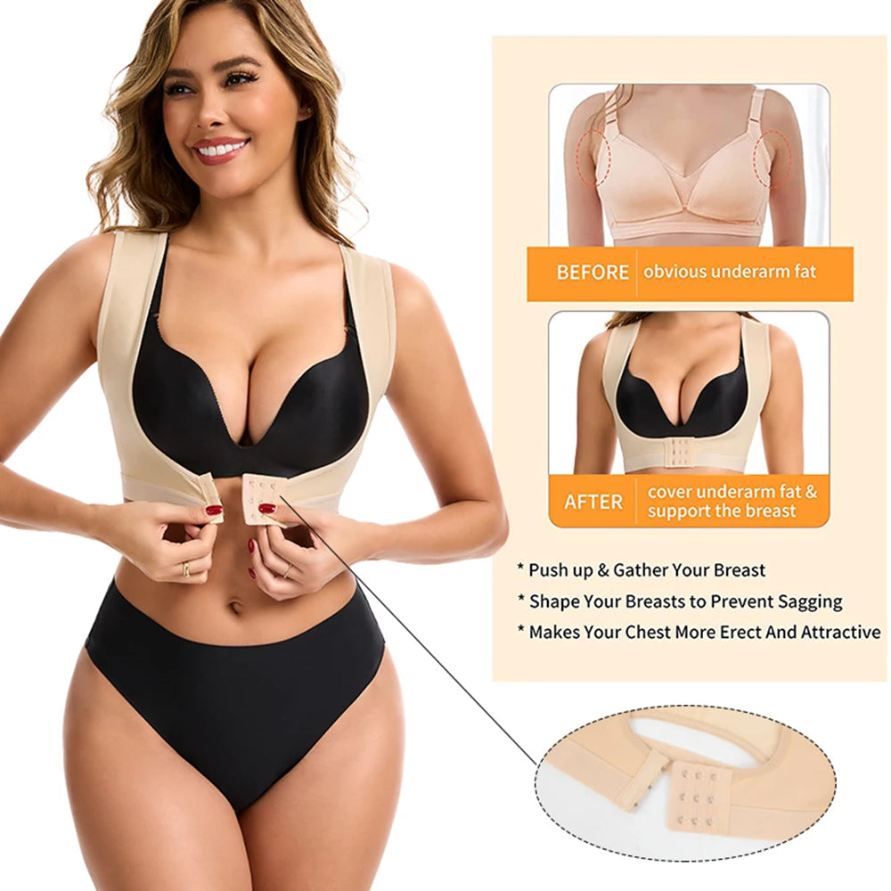 Women Shapewear Top with Built-in Bra & Posture Corrector