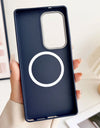 Luxury Leather Pattern For Magsafe Magnetic Phone Case For Samsung S25 Ultra S24 Plus S23 S22 S21 S20 FE Matte Shockproof Cover