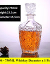 3 styles barware wine glass bottle 1000ml lead-free glass whiskey decanters for Liquor Scotch Bourbon