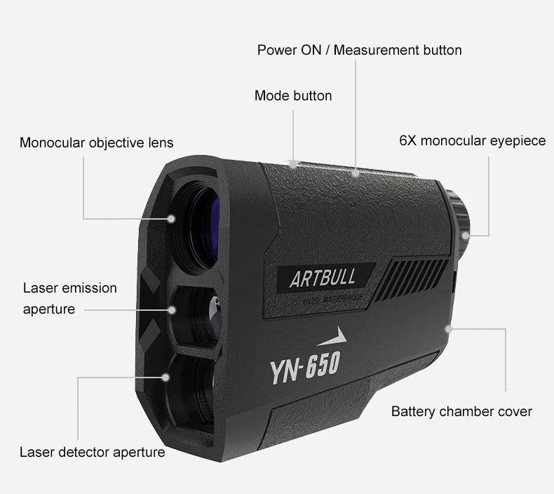 6X Golf Laser Rangefinder 1000m With Slope Adjustment And Flag Lock