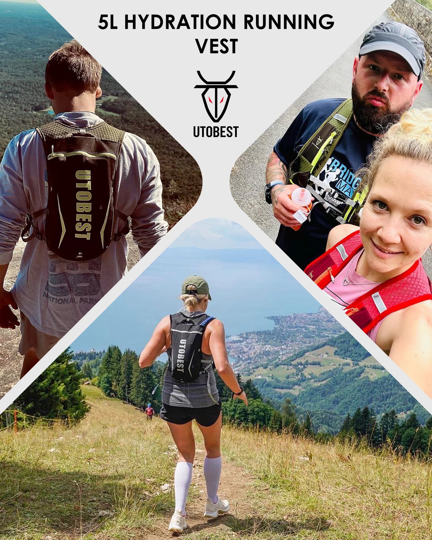 Trail Running Backpack 5L Ultra Lightweight Hydration Vest with 1.5L Water Bladder for Bicycle Marathon Hiking