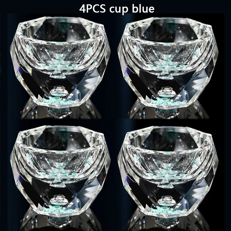 Diamond Cutting Crystal Liquor Glasses Set With Wine Dispenser Vodka Shot Glass Wine Glasses Whiskey Spirits Sake Brandy Teacup