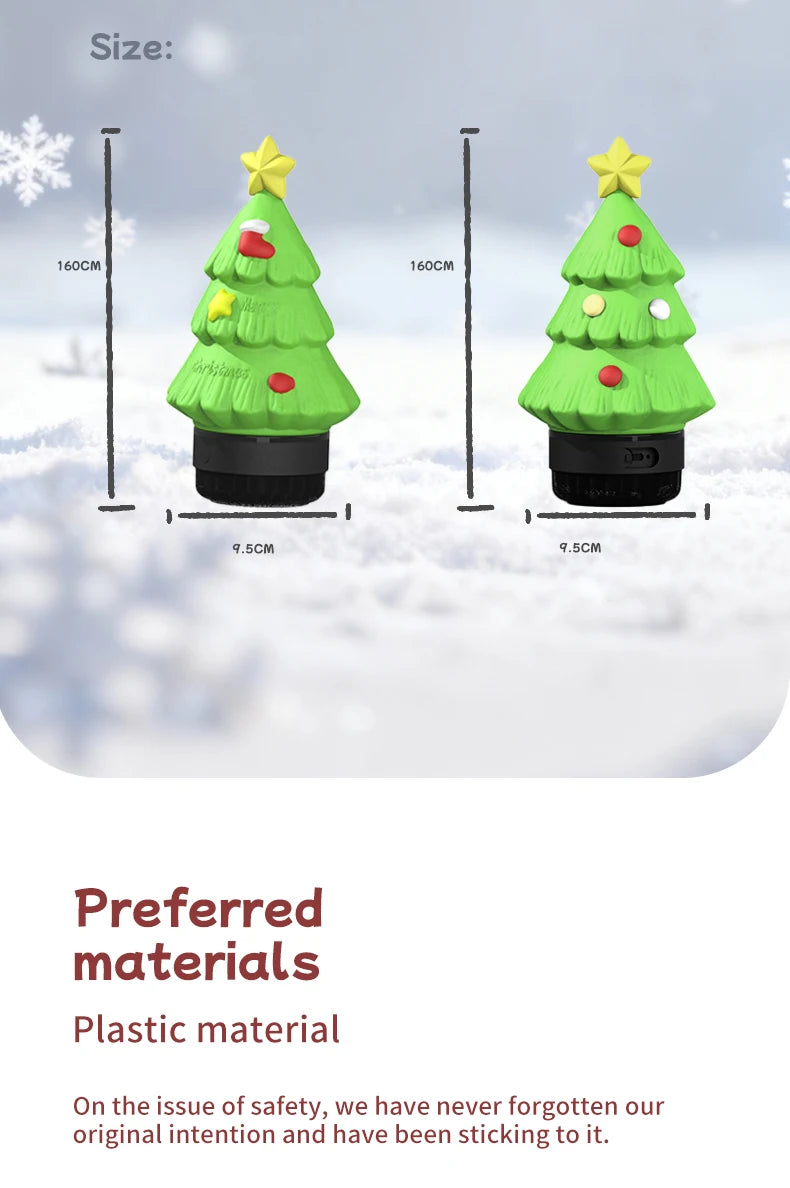 Christmas Eve Light Mini High Fidelity Bluetooth 5.3 Speaker TWS Connection Stereo Rechargeable LED Desk Lamp Christmas Gift