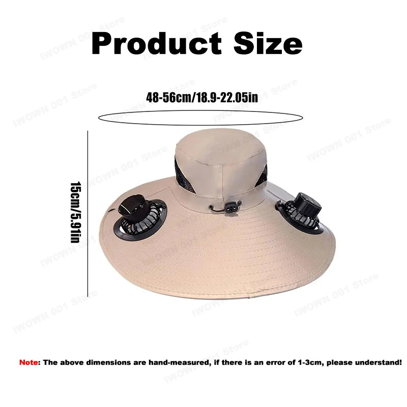 USB Cooling Fan Baseball Cap With Adjustable Fan