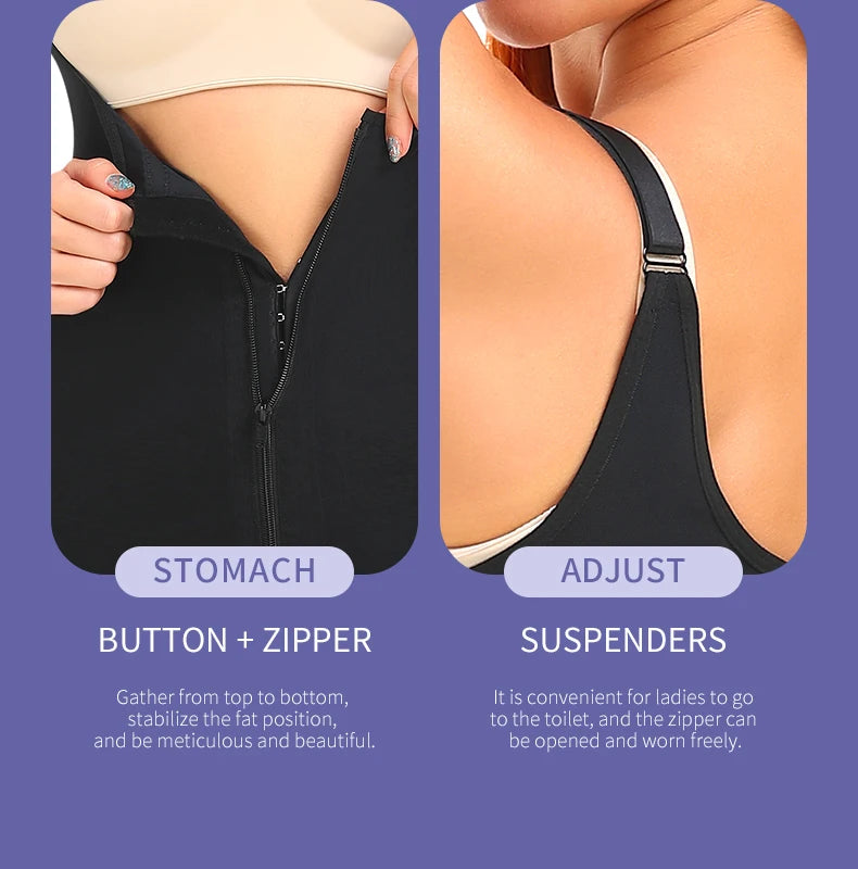 Women's Shapewear Bodysuit  Slimming  Butt Lifter Full Body Shaper Bbl Tummy Control Open Crotch Ziper