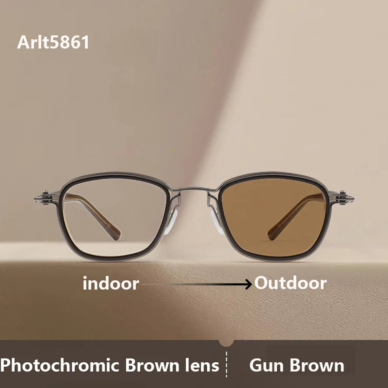 Vintage Square Titanium Acetate Eyeglasses Frame