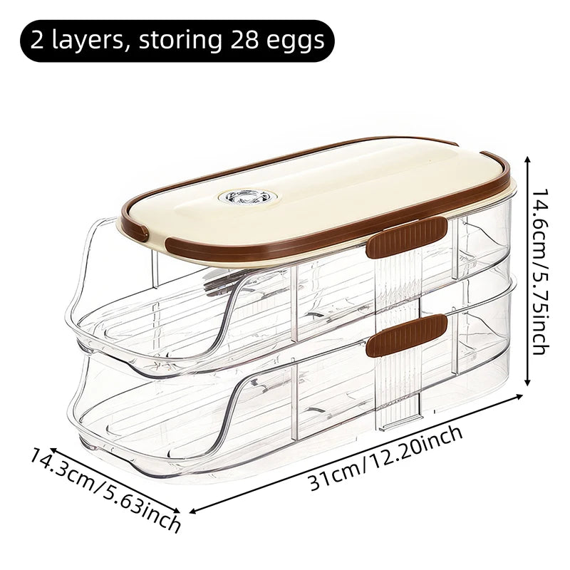 Automatic Rolling Egg Storage Box – 1-Piece Handheld Refrigerator Side Door Egg Rack