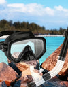 Dry Snorkel Set Diving Mask For Tempered Glass Professional Panoramic Snorkeling Gear Swimming Training Snorkel Kit
