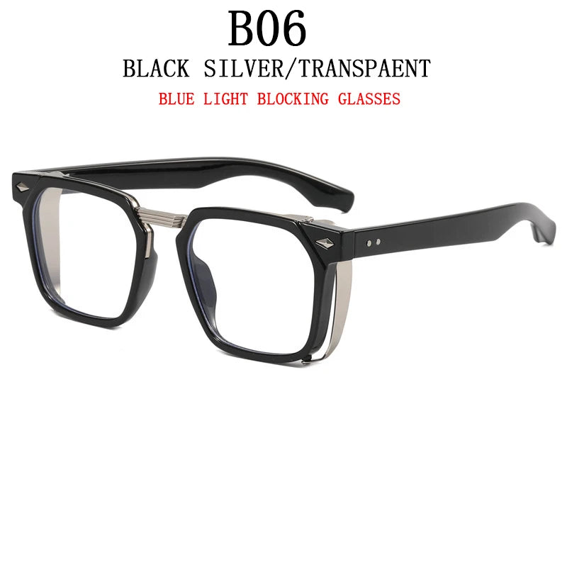 Vintage Square Punk Sunglasses With UV400 Protection