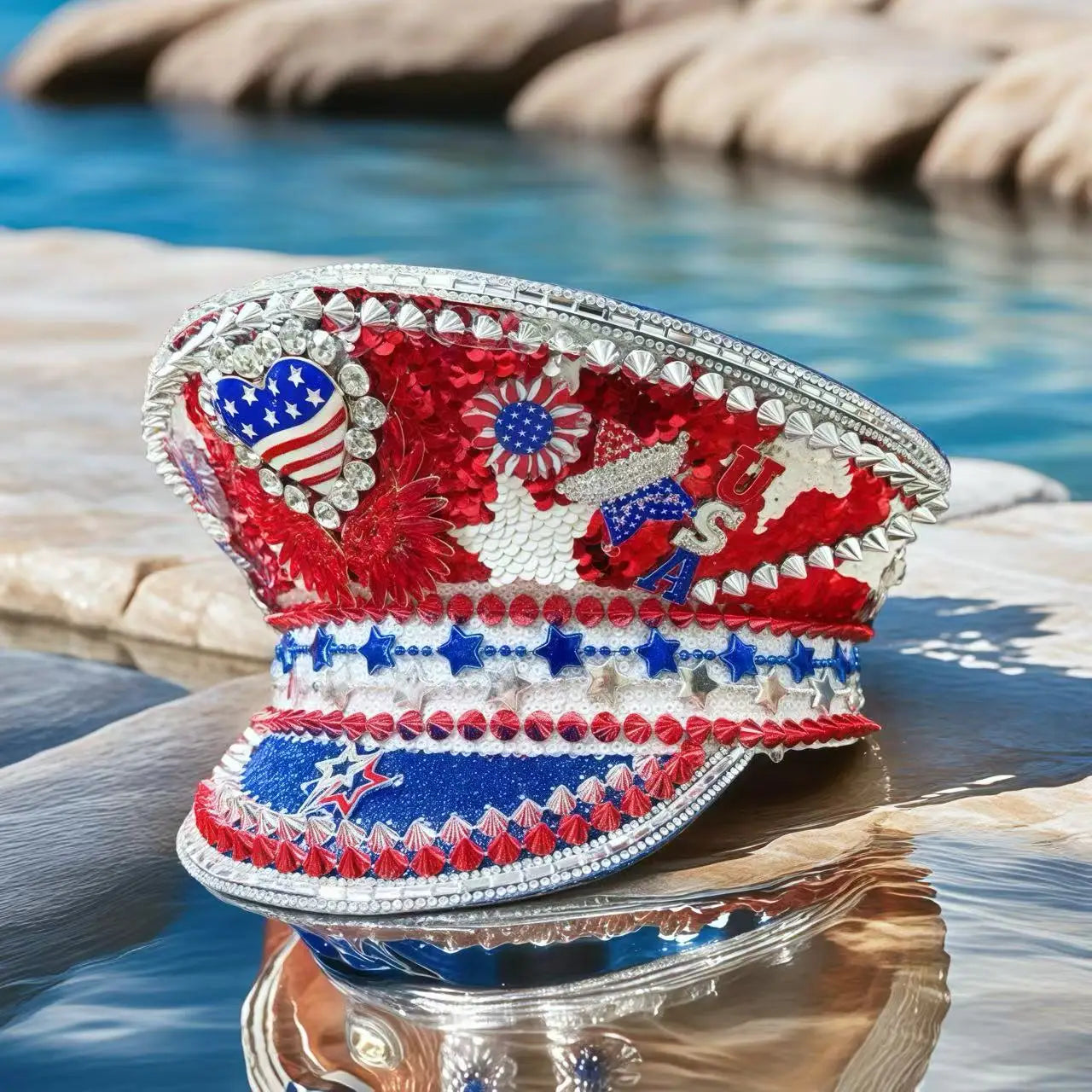 Captains Hat for Men Unisex Handmade Mardi Gras Hat Steampunk Burning Man Masquerade Party HongLuan Free Shipping