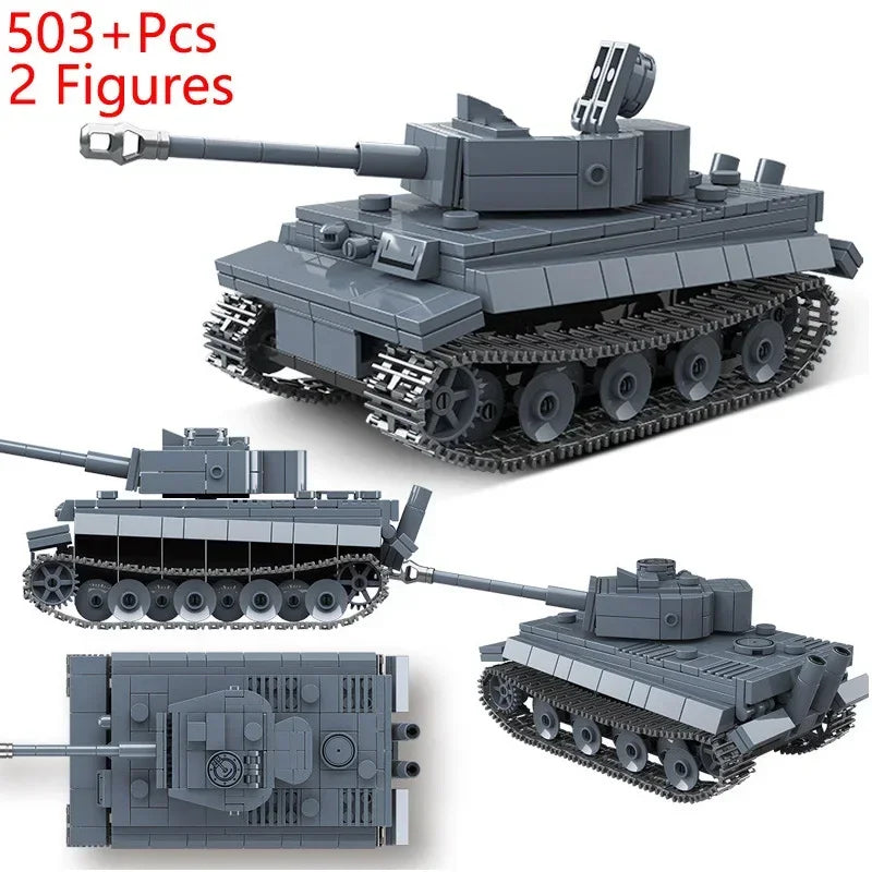 Ww2 Military World War German Leopard Medium Tank Building Blocks Bricks  Educational Toys for  Boy Christmas Gifts