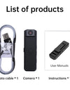 4K HD 1080P Video Recorder Security Camera Night Vision Body Worn Camera Digital Mini Camera Portable DV Camcorder